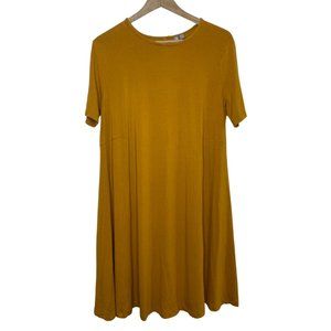 👗 ASOS | Mustard Yellow Jersey T-Shirt Dress | Size 12